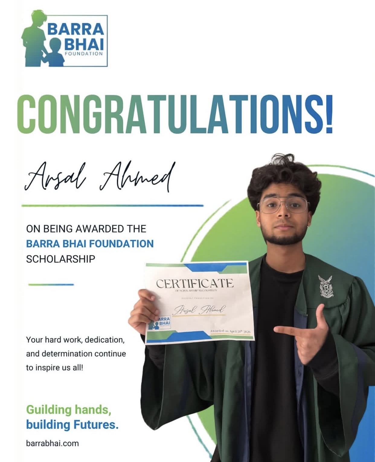 Arsal Scholarship Recipient